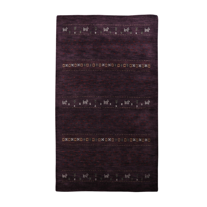 Maggiemae Hand Knotted Loom Wool Eco-Friendly Area Rugs - Round, Purple Color, Contemporary Modern Design, High Pile Thick Handmade Anti Skid Area Rugs for Living Room, Bed Room