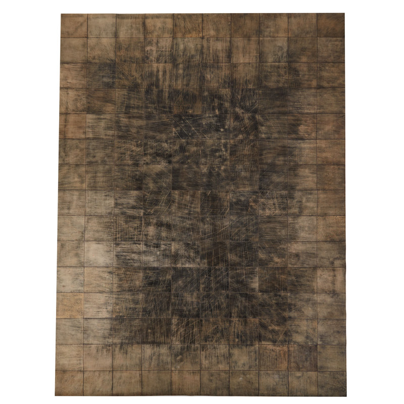 Tova Geometric Leather Area Rug, Rectangle 200 x 300cm