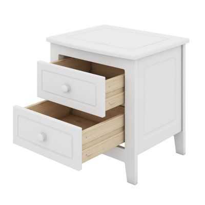 Retro Mid Century 2-Drawer Bedroom Nightstand