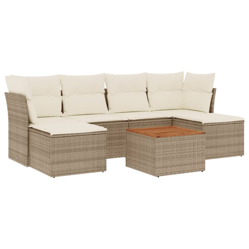 Ensemble de canapé de jardin Vidaxl beige, blanc crème