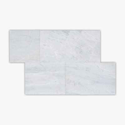 Solto White Grained Texture Linear Pattern Marble Paver