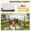 AIYAPLAY Wood Sandpit for Kids with Canopy for Garden, Beach, Green