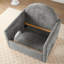 Fauteuil d'appoint surdimensionné en chenille gris prêt pour le salon, la chambre à coucher et le bureau à domicile-1268271778