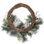 Couronne de Noël enneigée 22 "avec nœud