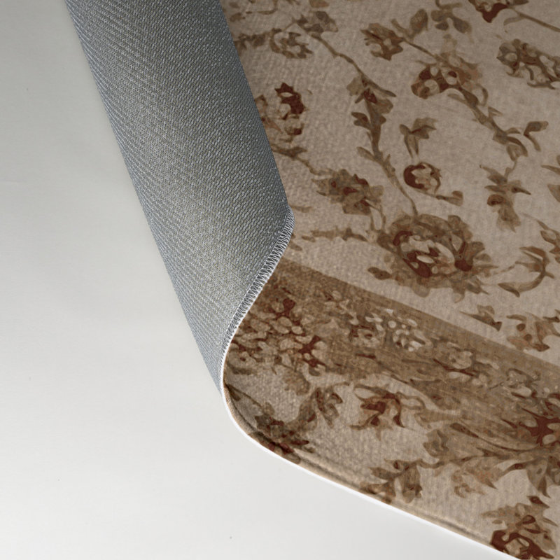 Tapis beige d'intérieur et d'extérieur Botanical, Rectangulaire 3 pi x 5 pi