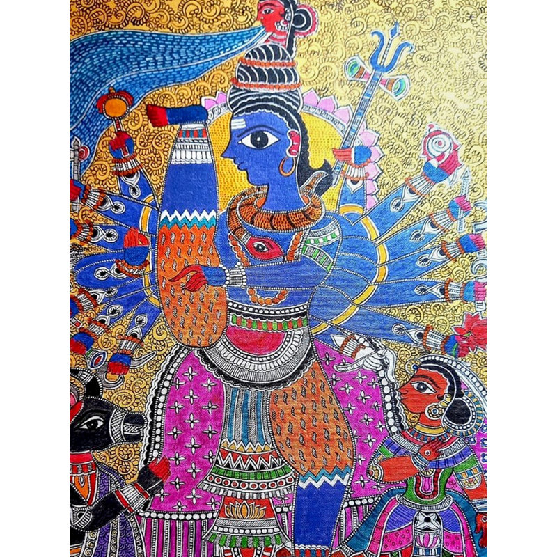 Rudra - Madhubani Peinture | Acrylique sur toile | Par Simmi Rishi