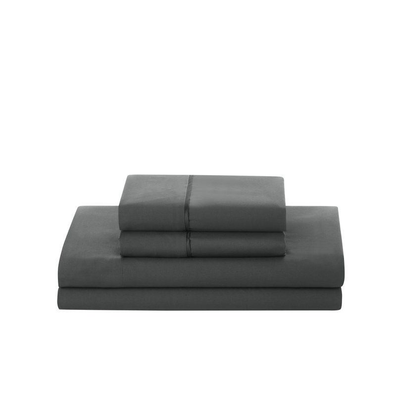 Microfiber - Set of 3, Gray, King Sheet Set with 2 Pillowcases