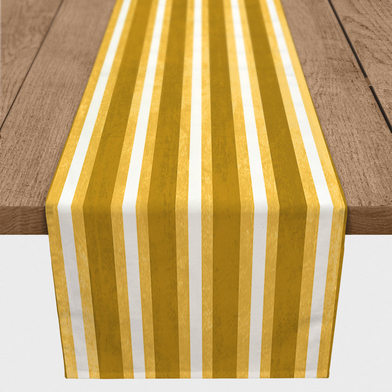 Chemin de table rayé, 90 po x 16 po, Jaune