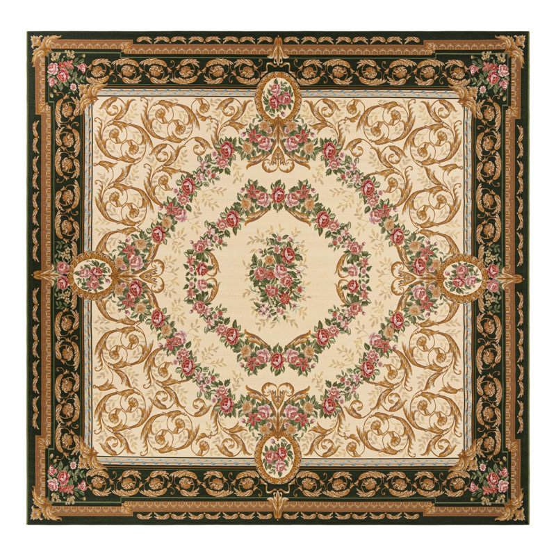 Indoor/Outdoor Traditional Area Rug, Square 10'