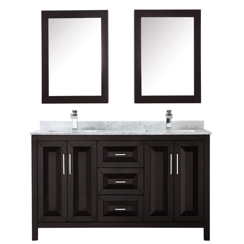Daria 60'' W Double Vanity, Dark Espresso, Polished Chrome