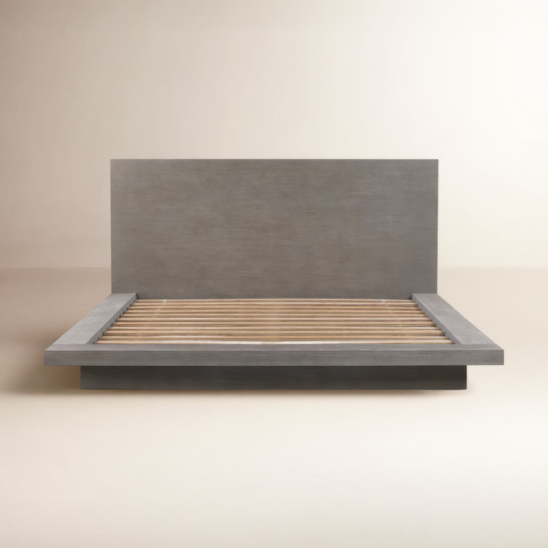 Meryl Solid Wood Panel Bed, Queen
