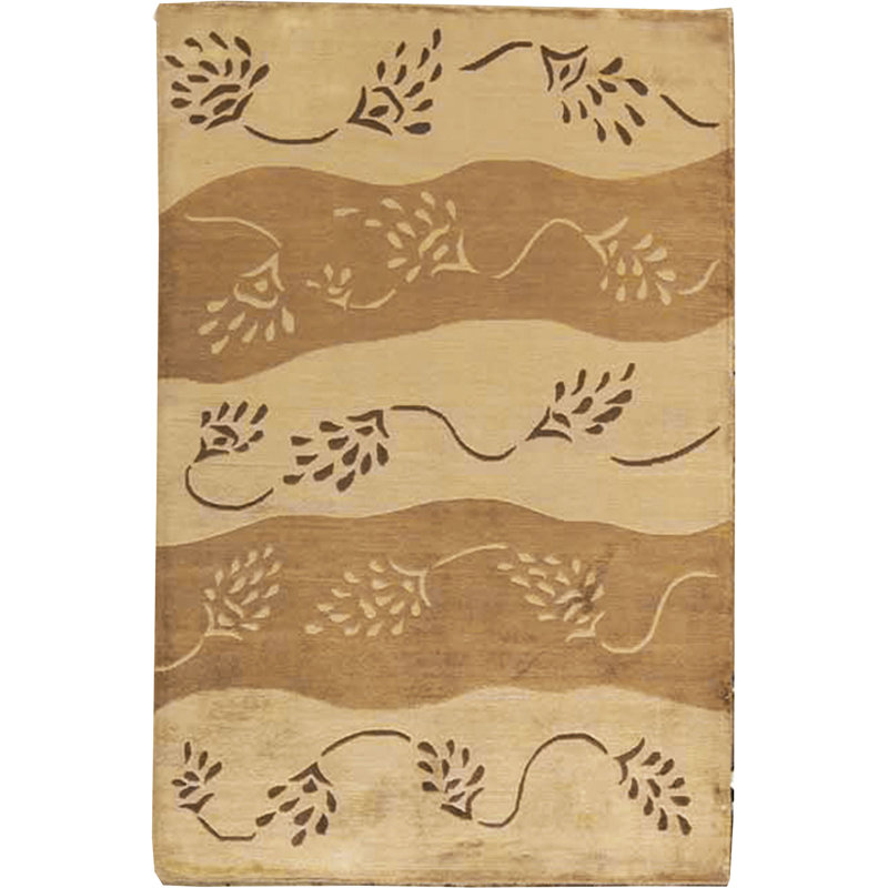 Tapis beige noué à la main de haute qualité