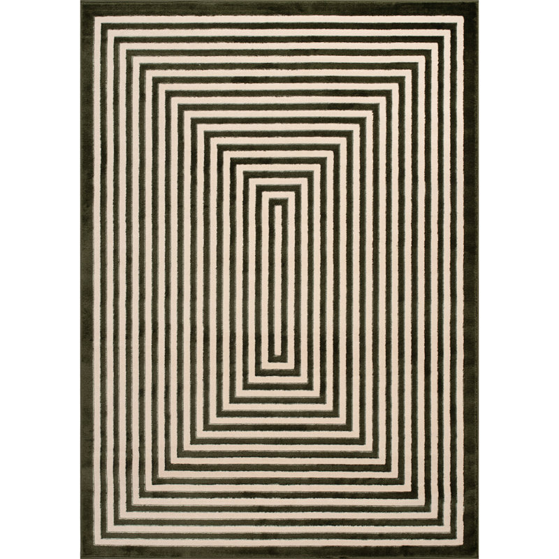 Monaco Series Abrstract Black/Gray/Ivory/Beige Area Rug, Rectangle 7'9" x 10'2"