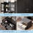 3 in 1 Vanity Desk with LED Light, Tall Makeup Vanity Set with 2 AC Outlets & USB-c, Dressing Table with Drawers & Acrylic Doors, Nightstand Vanity Mirror, Jewelry Box, Cushioned Chair, Black