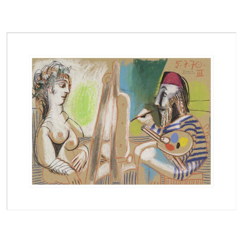 «Painter and Model III» par Pablo Picasso, impression giclée sur cadre, H 17,09 po x l 21,75 po