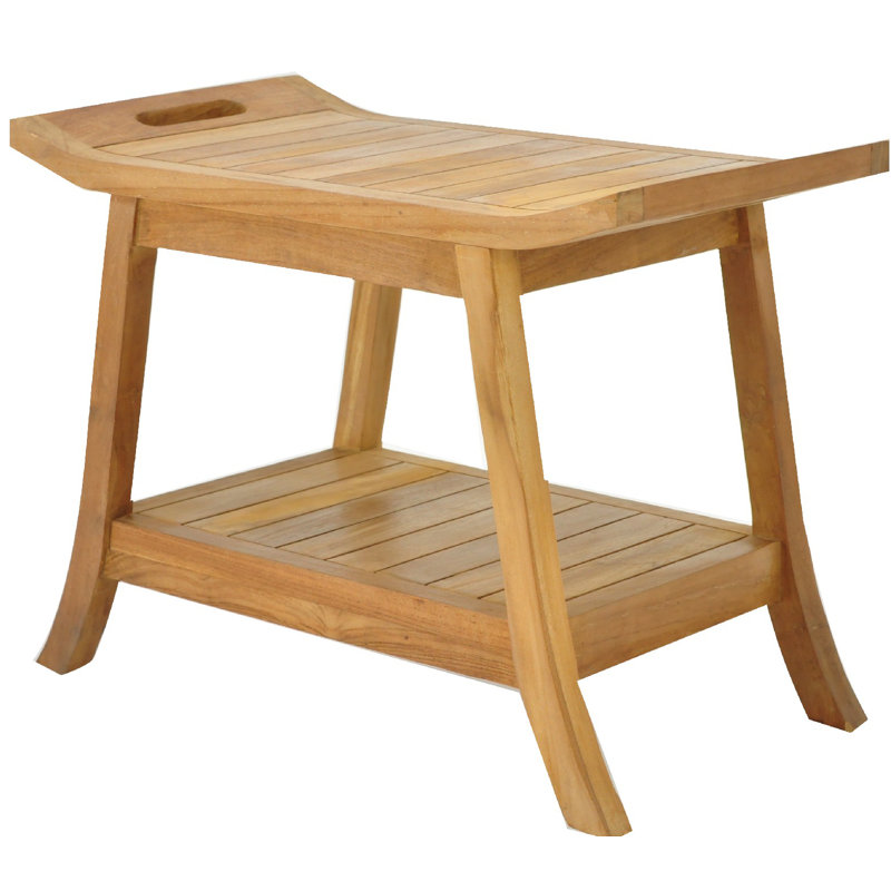 Spateak Grade-A Teak Wood Adelaide Shower Seat 24" Outdoor Patio Stool Bench