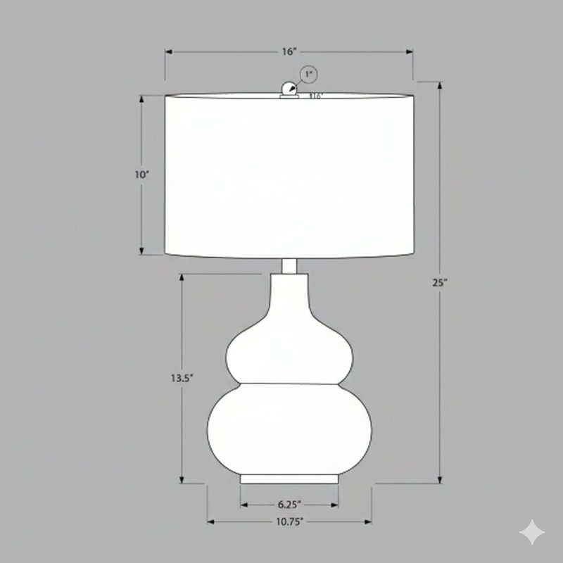 Lighting, H 25 po, lampe de table, abat-jour ivoire / crème, céramique crème, contemporain
