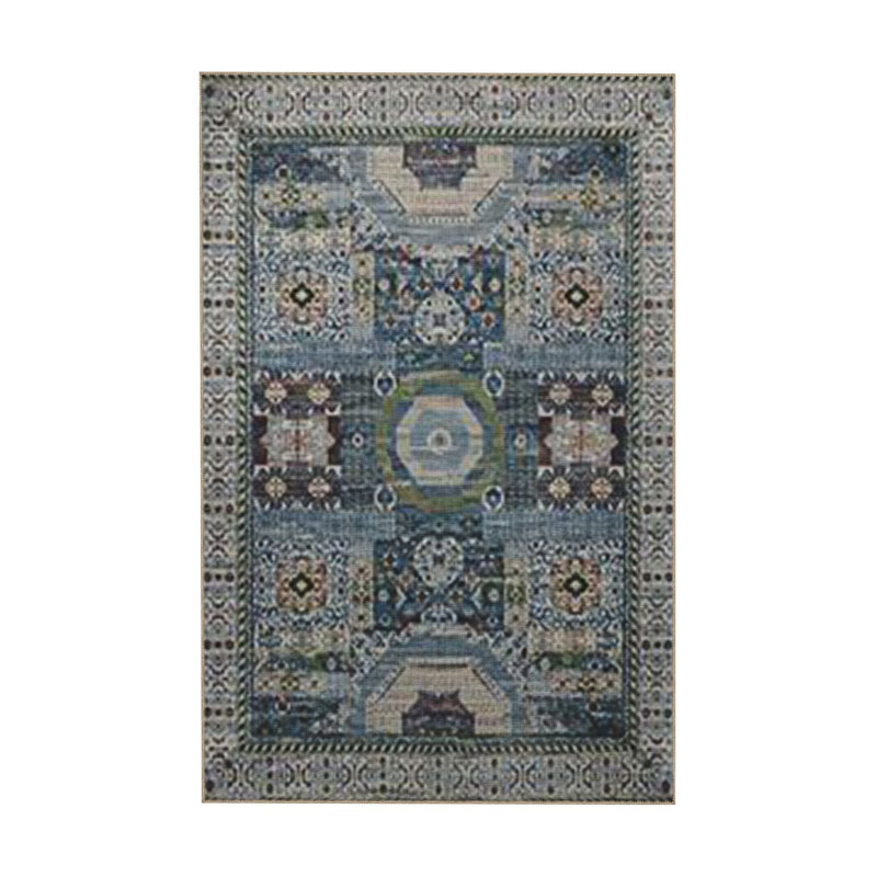 Tapis décoratif lavable à la machine bleu clair, Sous-tapis rectangulaire de 3 pi 3 po x 4 pi 11 po