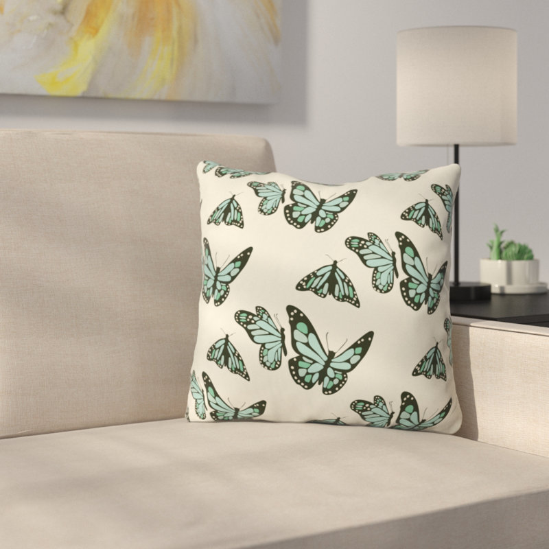 Coussin papillons monarch, 18 po x 18 po