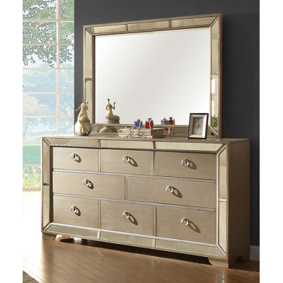 Commode à 8 tiroirs avec miroir Ligia