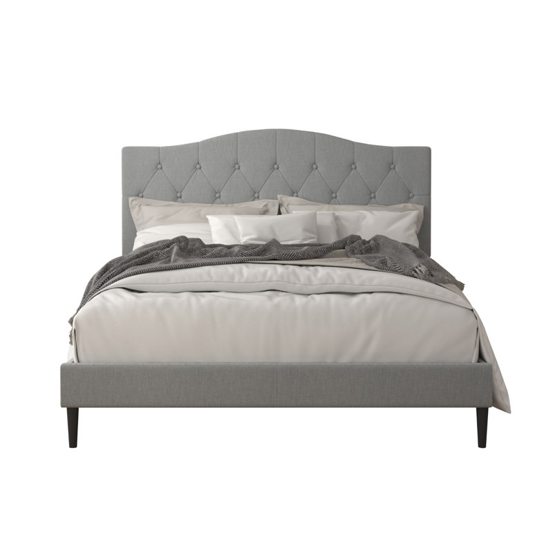 Arnette Upholstered Platform Bed, Full / Double, Gray
