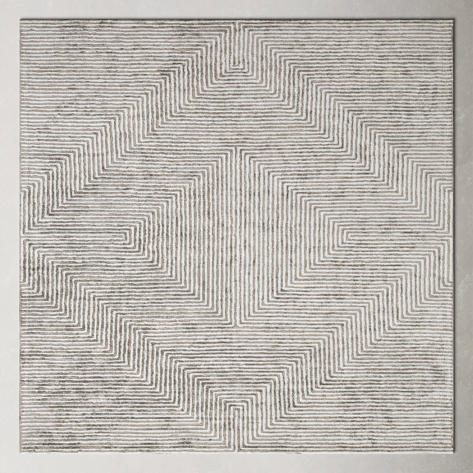 Balos Hand-Tufted Geometric Viscose Rug, Square 8'