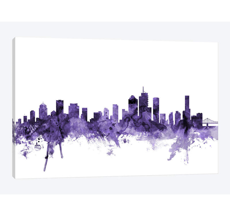 «Brisbane, Australie Skyline» par Michael Tompsett, impression sur toile tendue, H 26 po x l 40 po x P 1,5 po, Toile tendue