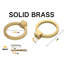 8 pièces poignées de porte en laiton brossé pour garde-robe de 2,0 po x 1 7/8 po en laiton massif