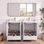 Ensemble de meuble-lavabo 48 po, meuble-lavabo moderne avec trou de robinet simple, panneaux de porte texturés et tiroir, pieds en pin, grand espace de rangement et charnières à fermeture douce, blanc