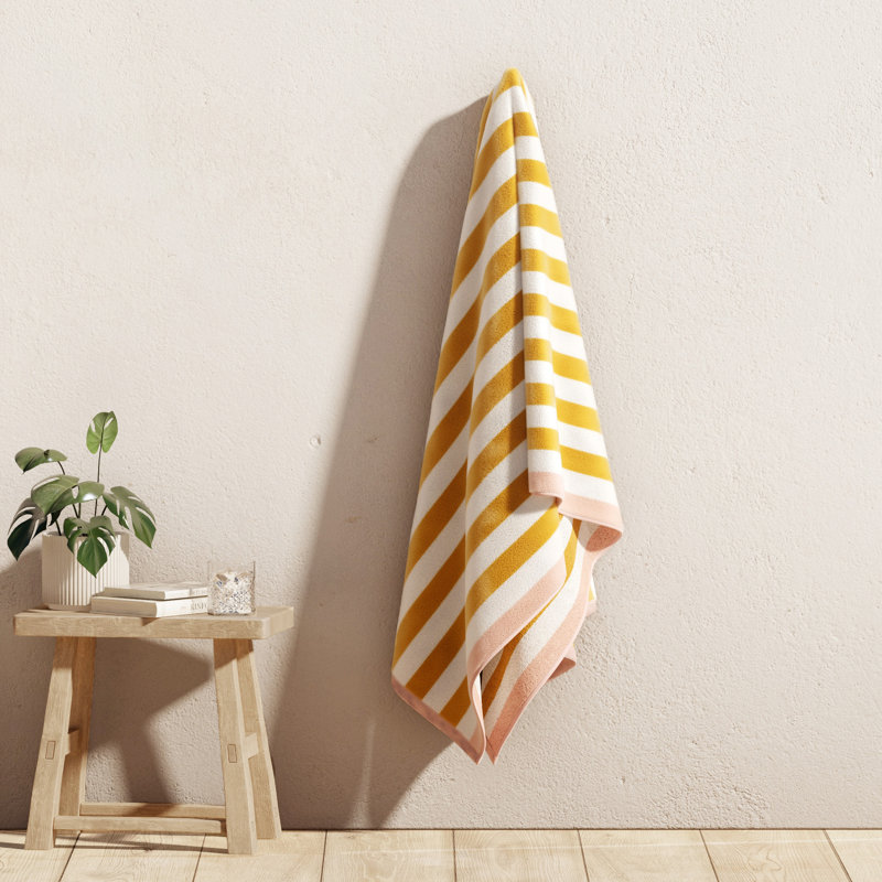 Serviettes de plage surdimensionnées 100% coton, 1, Souci / rose cendré