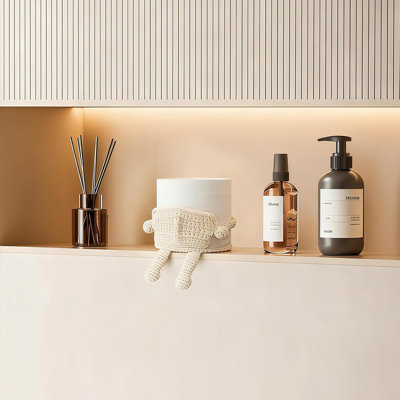 Free-Standing Toilet Paper Holder – Cute And Fun Bathroom Decor With Tissue Storage, White