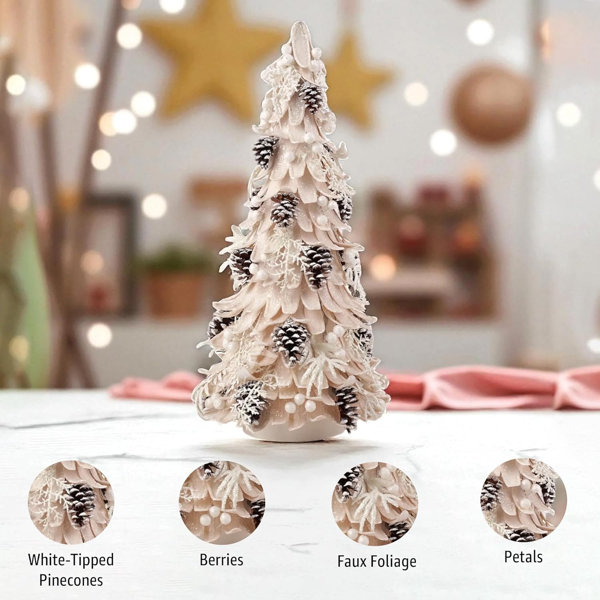 The Holiday Aisle® Natural Woodcurl Tree W/ Pinecones And Berries ...
