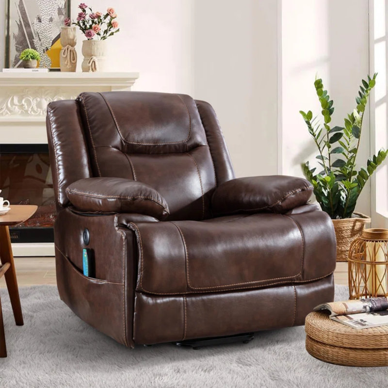 3-Piece Genuine Leather Reclining Living Room Set