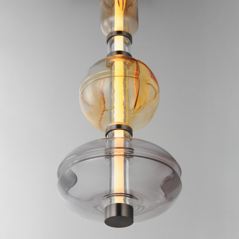 Gusto 1 - Light LED Flush Mount, Gunmetal, Smoked Gray/Warm Amber