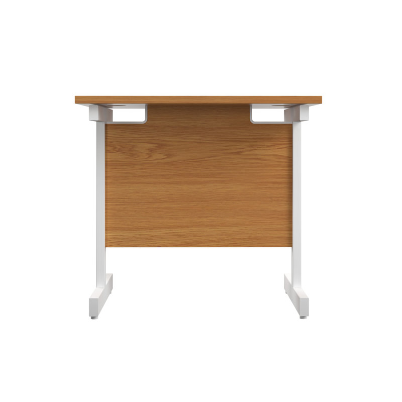 Bouton Metal Base Desk Shell, White, Oak
