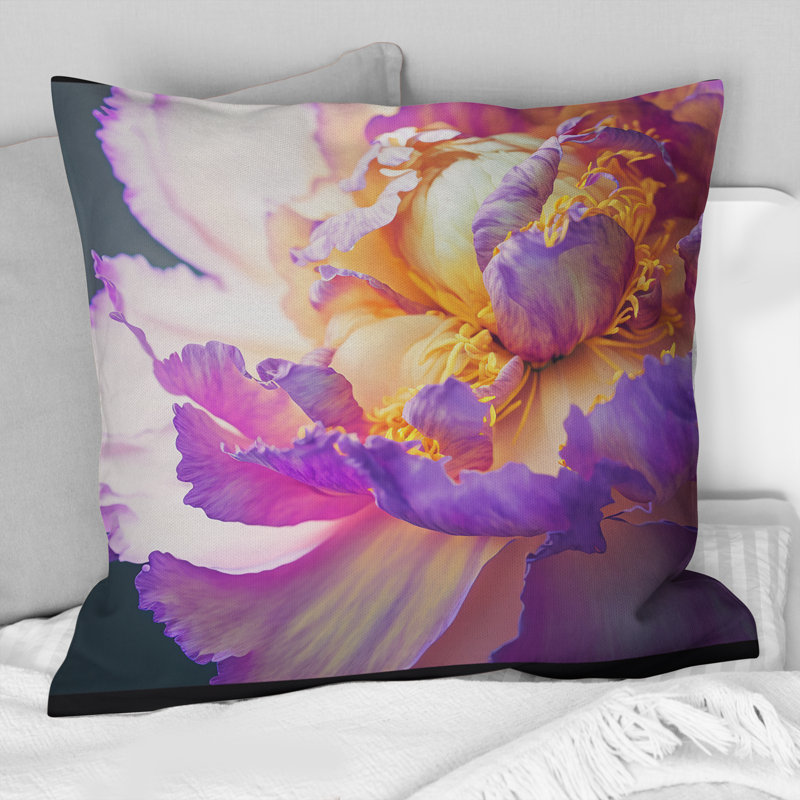 Coussin rose et blanc pivoine au printemps II - imprimé pivoine