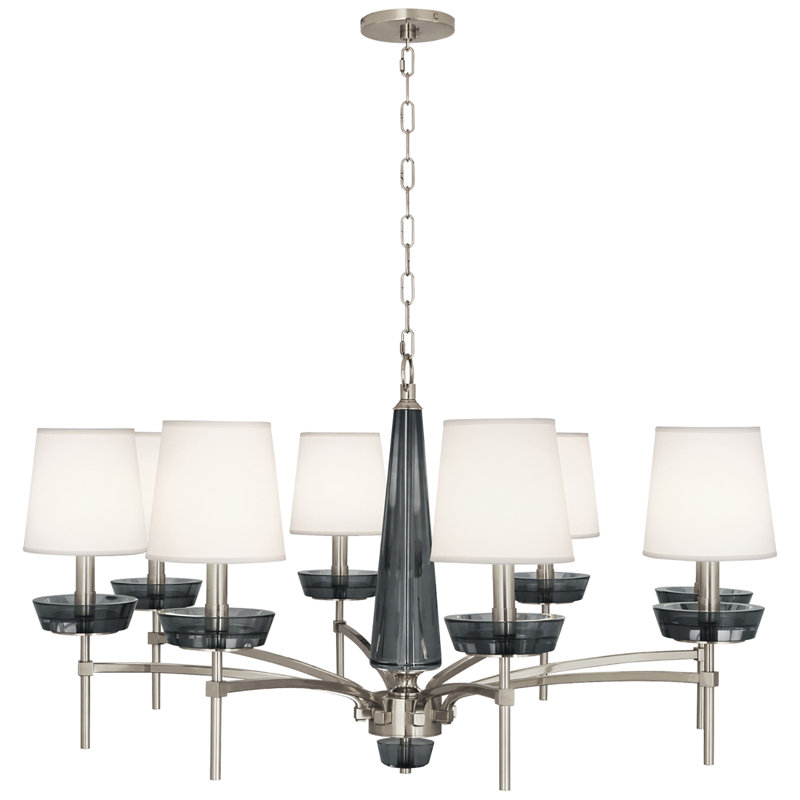 Cristallo 8 - Light Chandelier, Polished Nickel, Ascot Cream