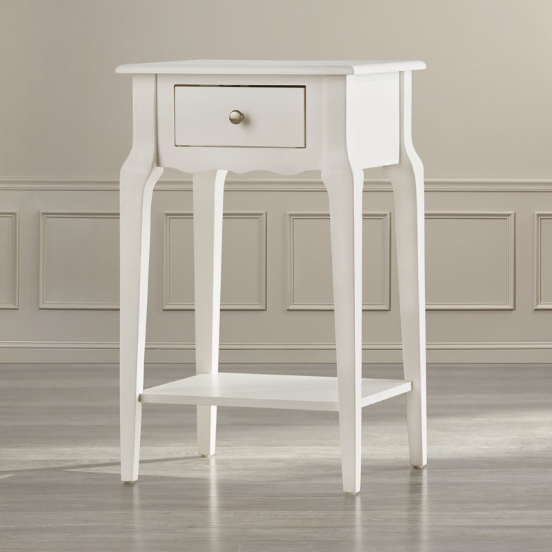 Hague End Table with Storage, White