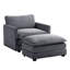 Fauteuil en velours côtelé avec repose-pieds Redenius-98917640