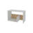Vega Side Table In Melamine With Open Storage, White And Light Oak-1658658896