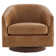 Bennett Genuine Leather Swivel Barrel Chair