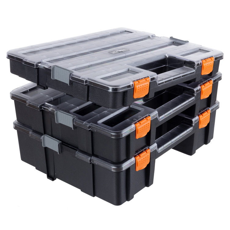 Stalwart Storage Organizer Tool Box - Clear Top Plastic Organizers for  Parts, Crafts, and Hardware & Reviews