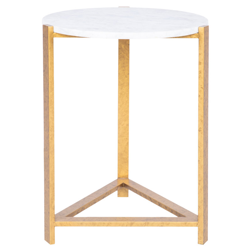 Manhattan Marble 3 Legs End Table, Royal Gold