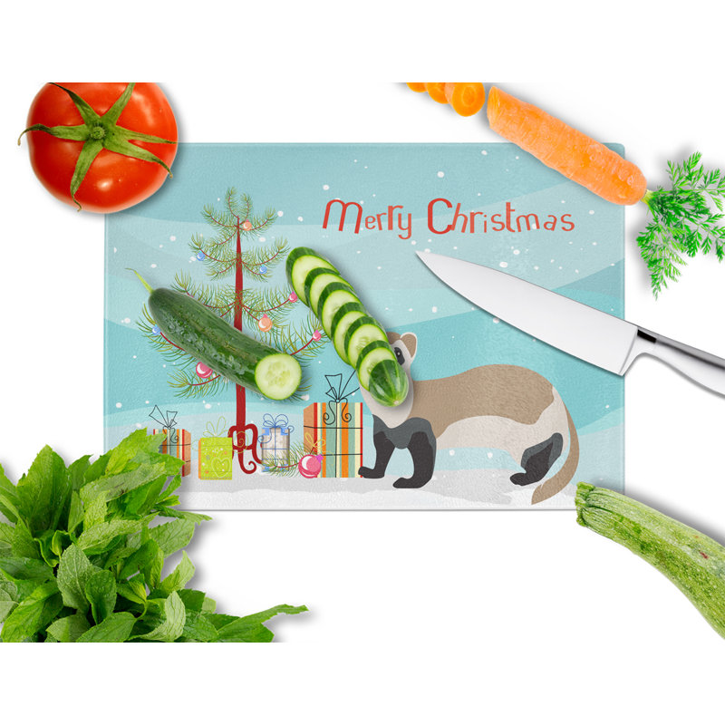Planche à découper de noël en verre trempé caroline