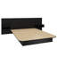 Lit plateforme Zen Alpha avec tête de lit et tables de chevet cubiques murales (2) Assemblage facile sans sommier-1695502245-1695502247