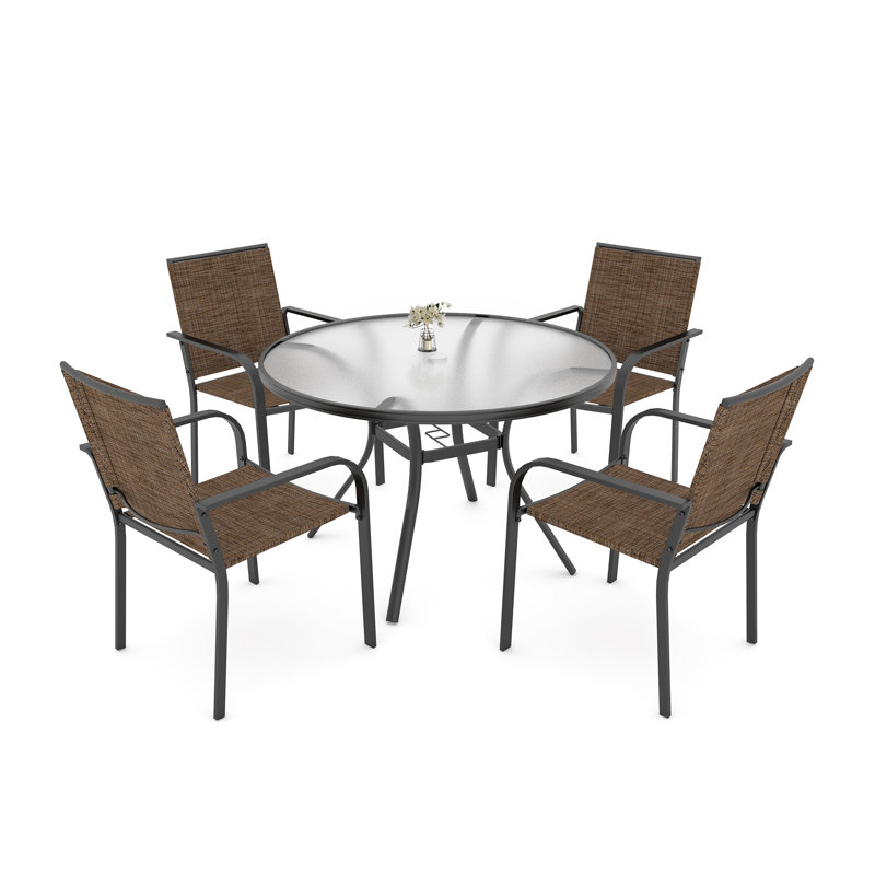 4 - Person Patio Dining Set, Brown