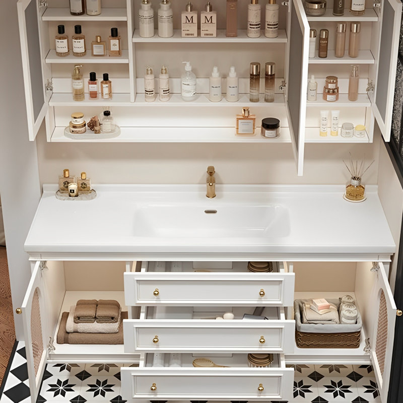 Armoire de salle de bain intelligente de style américain, H 21,65 po x l 67,32 po x P 19,69 po