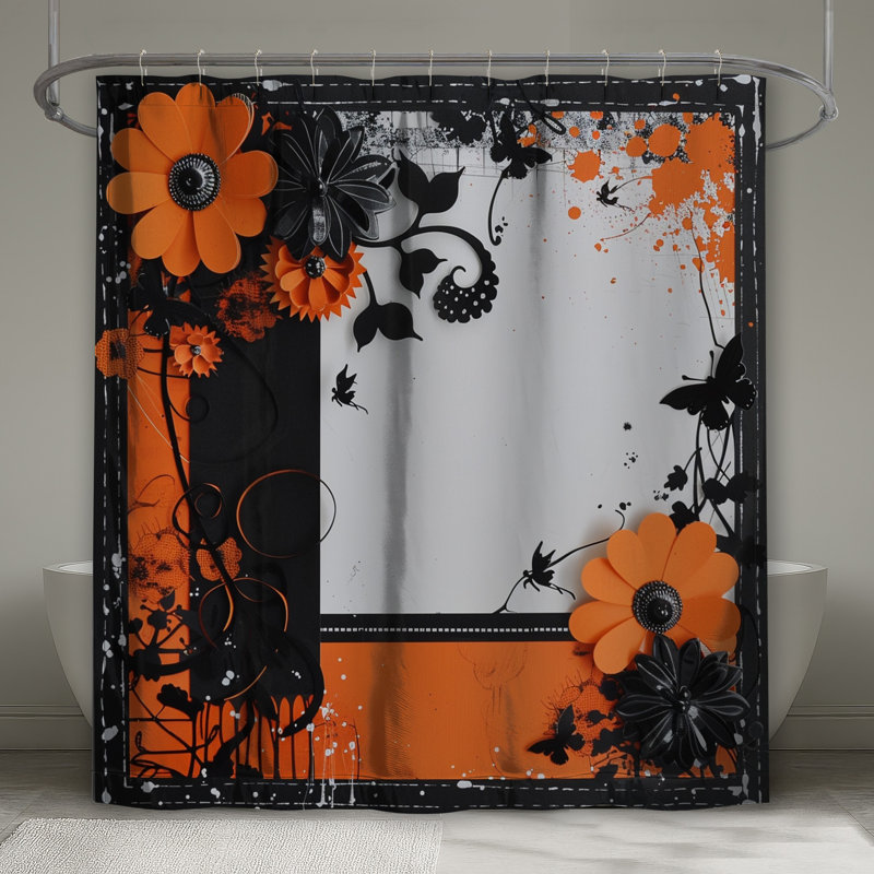 Rideau de douche Floral - Art Modern Decor, L 70 po x H 73 po