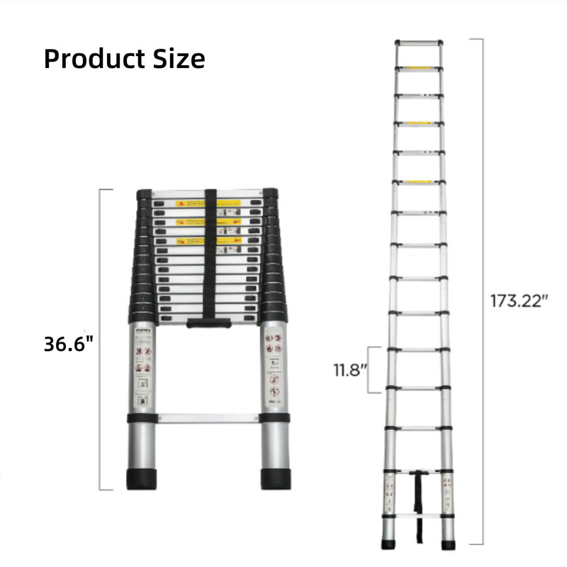 Échelle d'extension, échelle pliante en aluminium, multi-usage portable., 1', 3'
