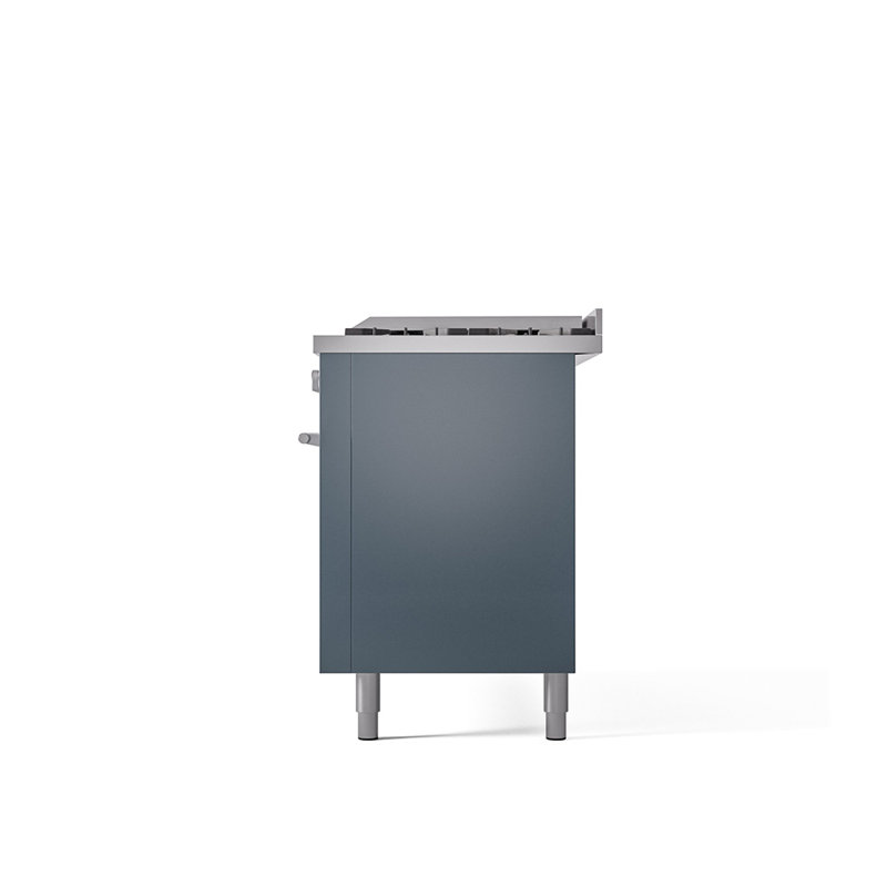 Plaque chauffante à deux brûleurs 60 po ILVE Professional Plus II II, Gaz naturel, Bleu gris / acier inoxydable